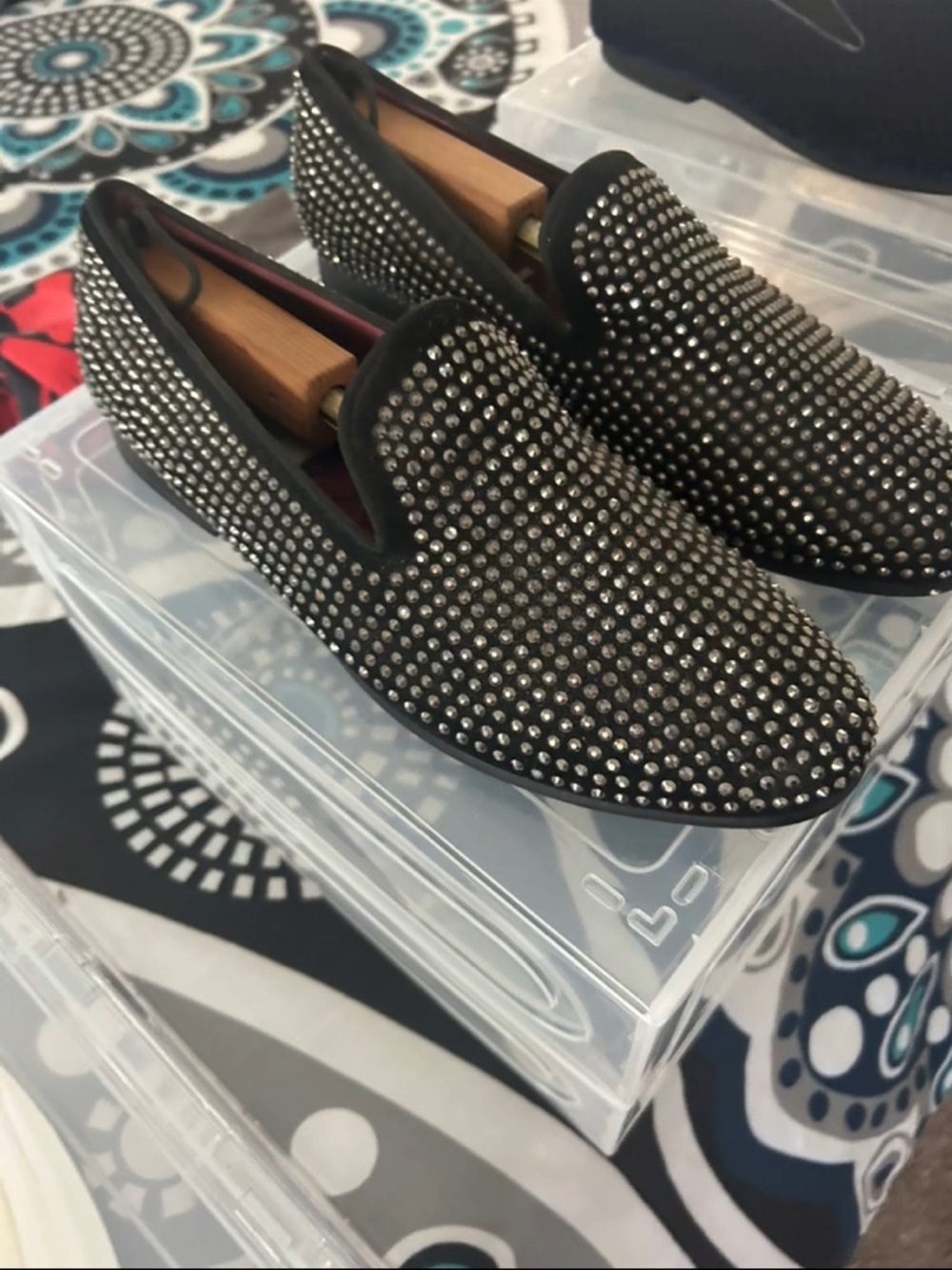 Steve Madden Black Studded Slip-On Loafers